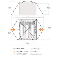 Vango Tryfan 300 - 3-Personen Zelt -Tent Profi Verkaufsgeschäft vango tryfan 300 3 personen zelt detail 7